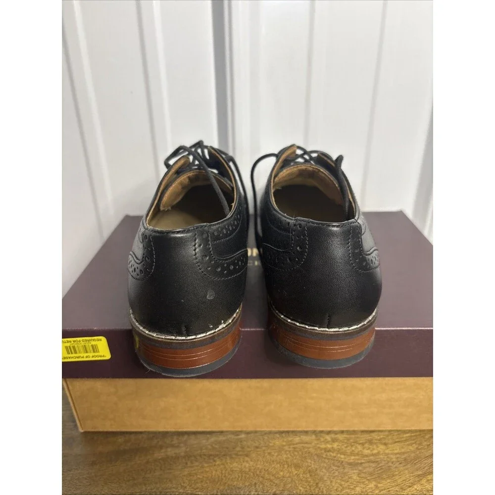 Johnston & Murphy Boys Size 4 Black Conard Dress Shoes EUC